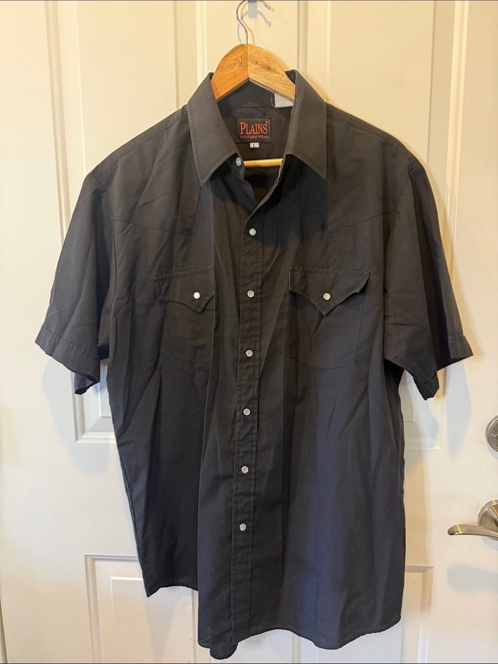 Men's Black Plains Western Wear Short-Sleeve Shirt